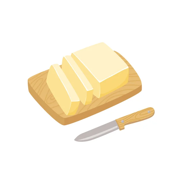 Palillo de mantequilla con cuchillo — Archivo Imágenes Vectoriales