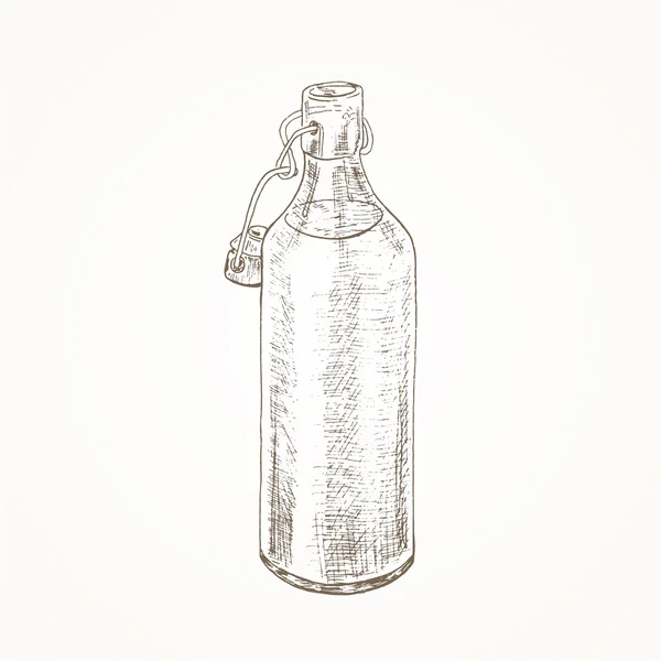 Sketsa botol lama - Stok Vektor