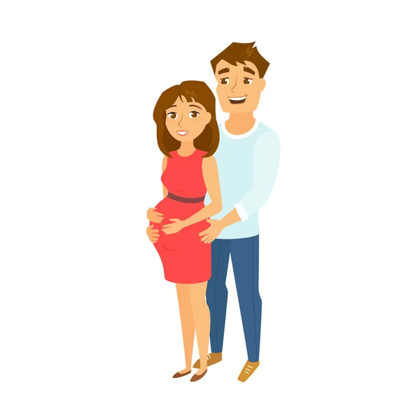 Joyeux couple enceinte — Image vectorielle