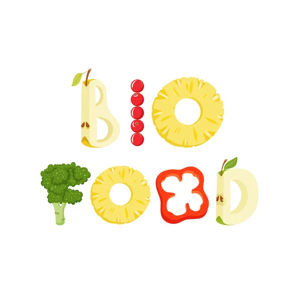 Carta de alimentos bio — Archivo Imágenes Vectoriales