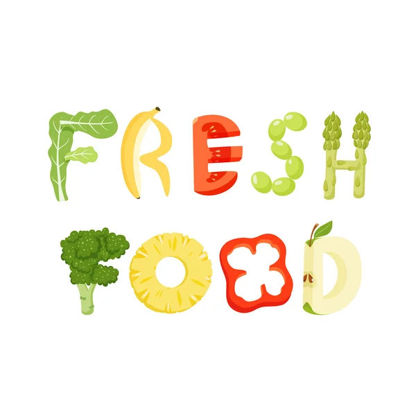 Fresh food letter — Stock Vector