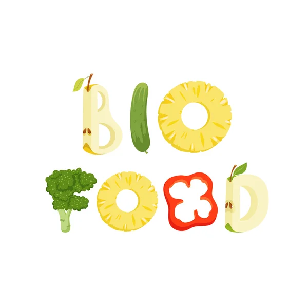 Bio voeding brief — Stockvector