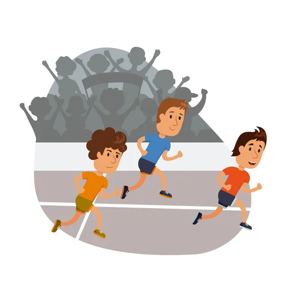 Group of men running — Stock Vector