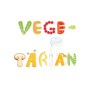 Vejetaryen yiyecekler mektup