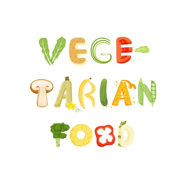 Carta de comida vegetariana . — Vector de stock