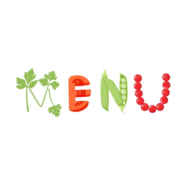 Carta de verduras menú — Vector de stock