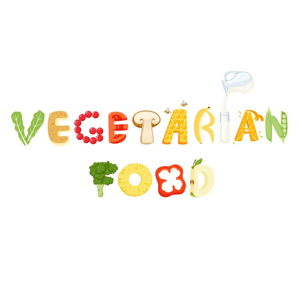Vegetáriánus ételek-levél — Stock Vector