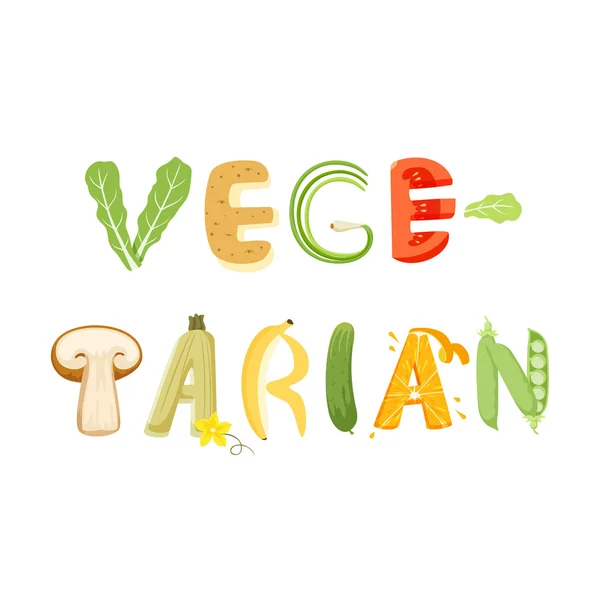 Carta de comida vegetariana — Vector de stock