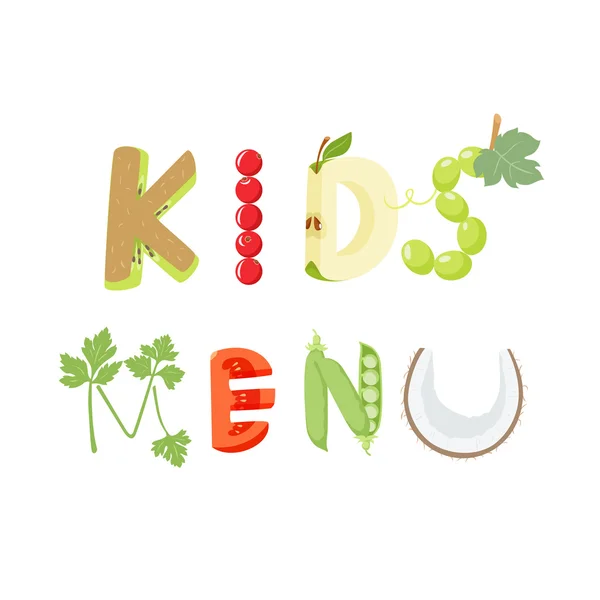 Kids menu letter — Stock Vector