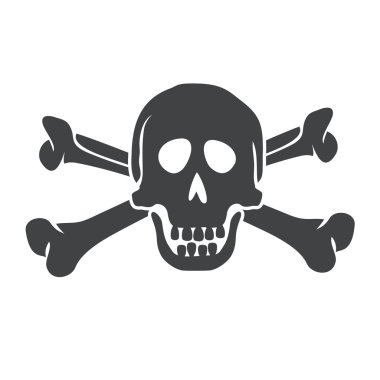 Crossbones and skull logo.