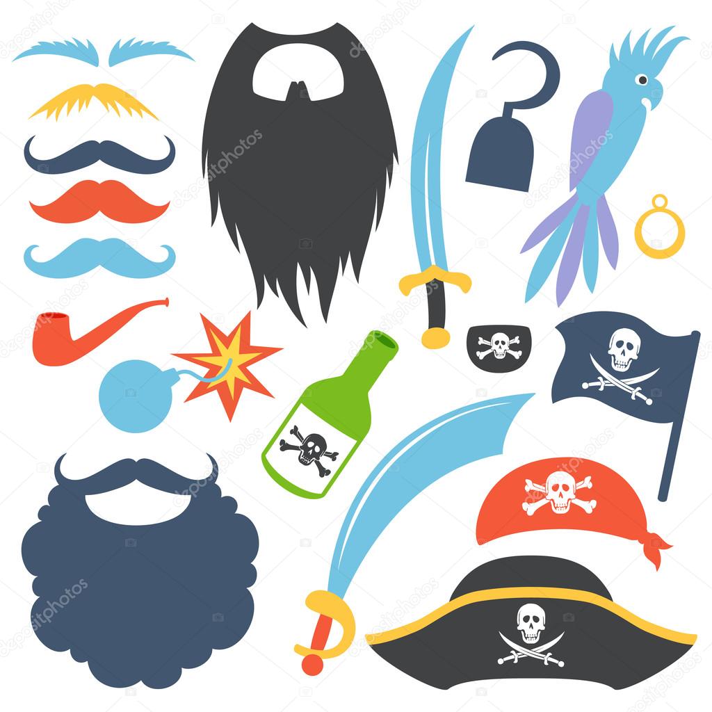 Pirate props set Stock Vector by ©nordfox 108983840
