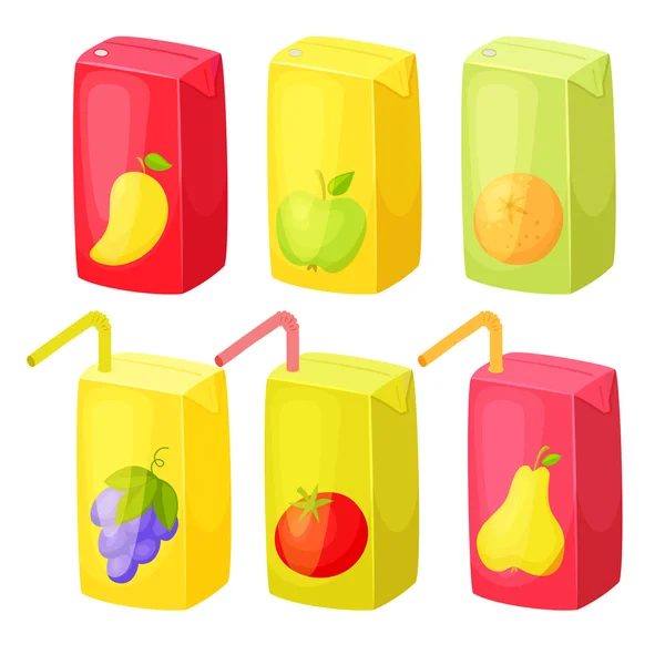 Juego de paquete de jugo — Vector de stock