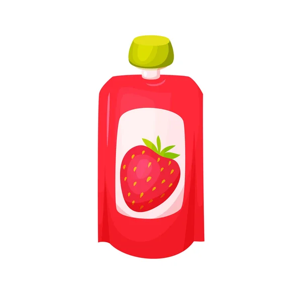 Paquete de jugo de fresa — Vector de stock
