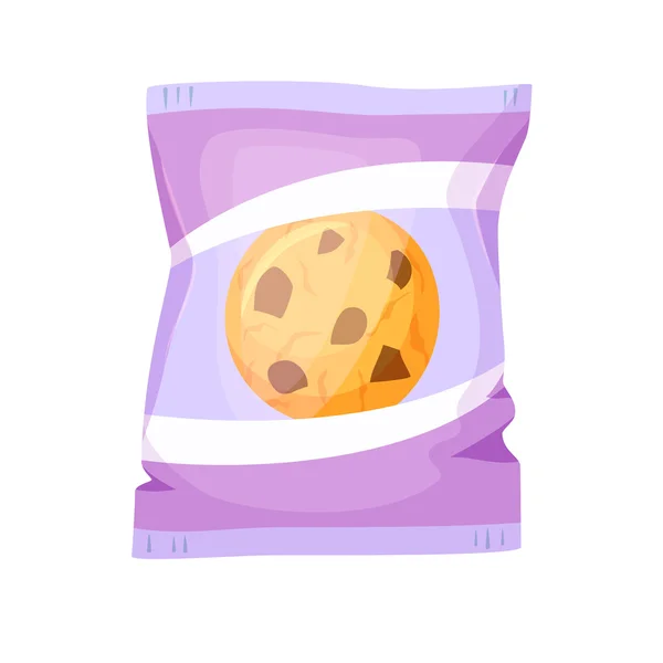 Csokoládé cookie-k, csomagolás — Stock Vector