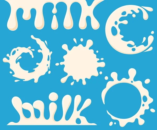 Melk Splash Set — Stockvector