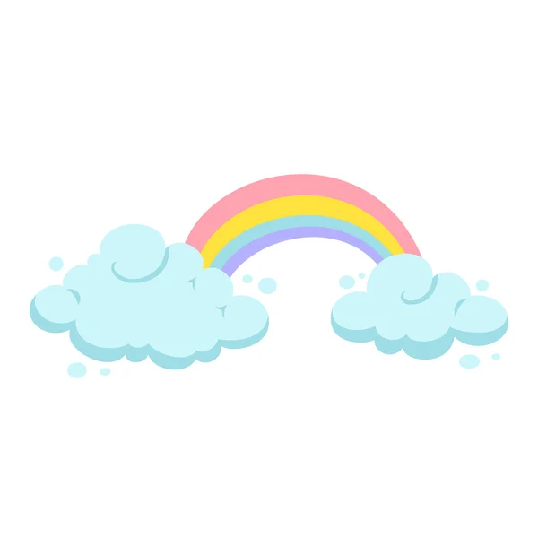 Regenbogen und Wolken — Stockvektor