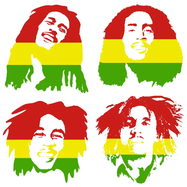 Bob Marley portrait — 스톡 벡터