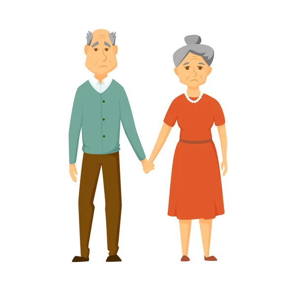 Üzgün yaşlı çift — Stok Vektör
