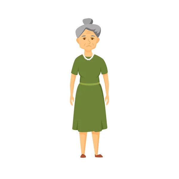 悲伤的老女人 — 图库矢量图片