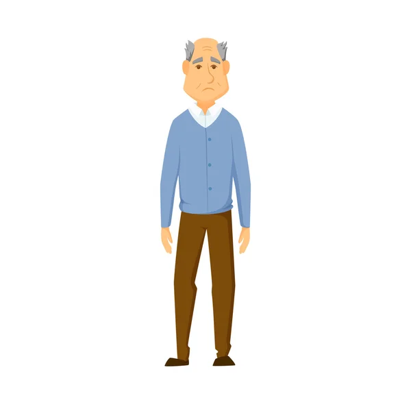 Viejo triste. — Vector de stock