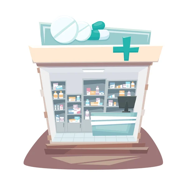 Farmácia loja interior —  Vetores de Stock
