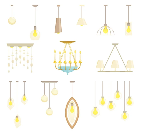 Set lampă de tavan — Vector de stoc