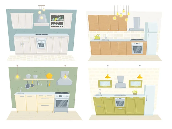 厨房现代室内 — 图库矢量图片