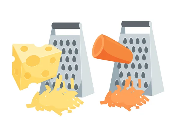 Grated carrots and cheese — Stock Vector