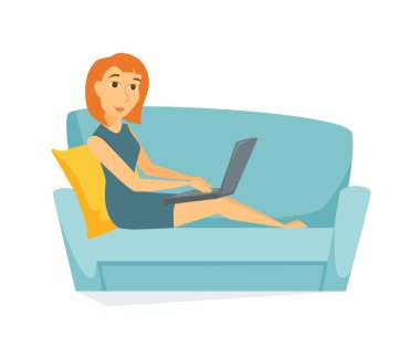 Dizüstü bilgisayarlı kadın