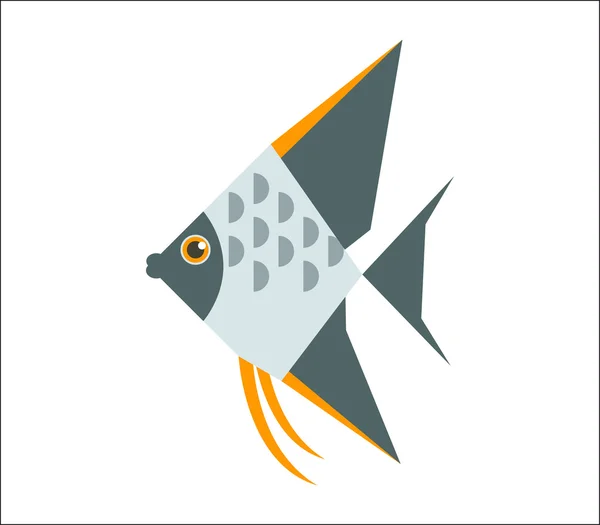 Angelfish ilustração plana — Vetor de Stock