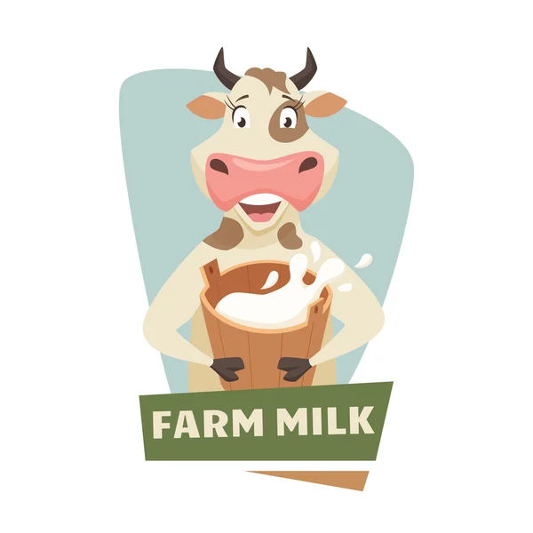 Cow with milk — Stock Vector