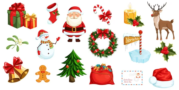 Conjunto de iconos de Navidad — Vector de stock