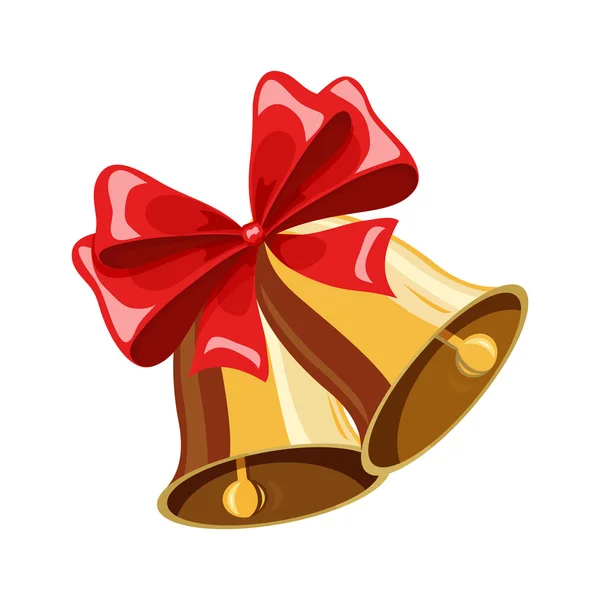 Christmas bell met strik — Stockvector