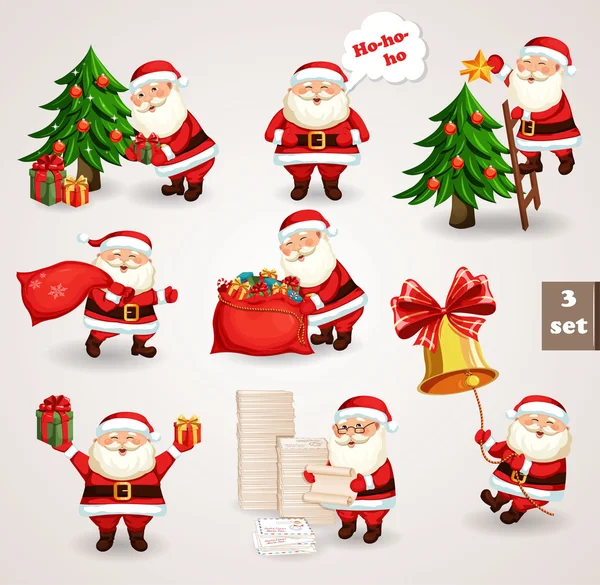Santa Claus va a celebrar la Navidad — Vector de stock