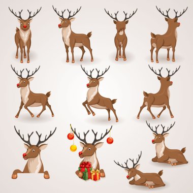 Reindeer set clipart