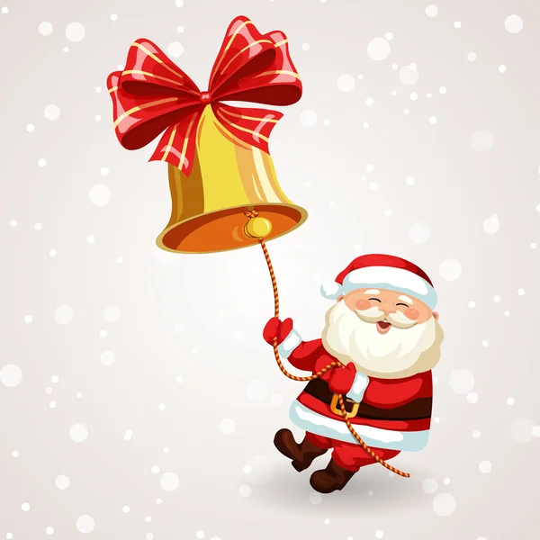 Santa Claus ringing the bell. — Stock Vector