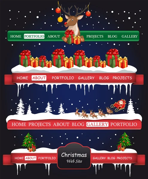 Sitio web Christmas bar — Vector de stock