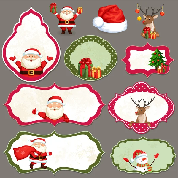 Set de etiquetas de Navidad — Vector de stock