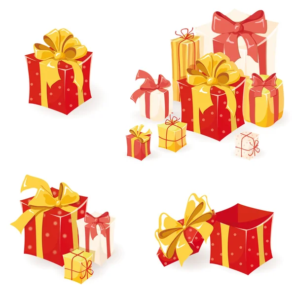 Geschenkboxen Set — Stockvektor