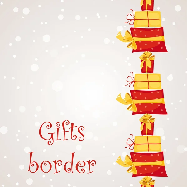 Gift boxes seamless border — Stock Vector