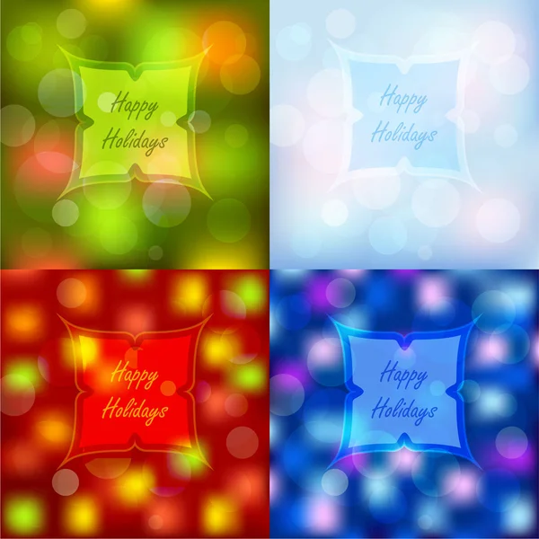 Bokeh lights Christmas backgrounds set — Stock Vector