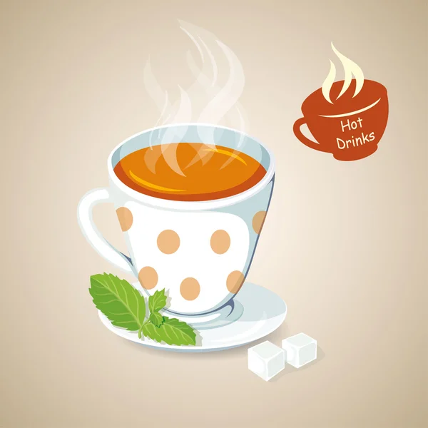 Hot tea — Stock Vector