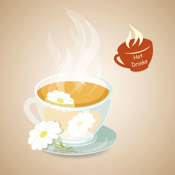 Té caliente de hierbas — Vector de stock