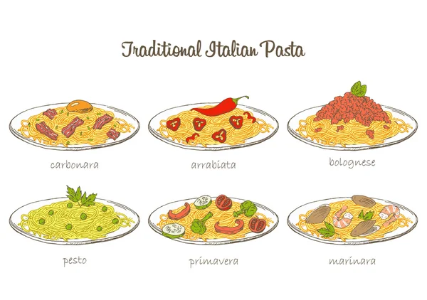 Set de pasta — Vector de stock