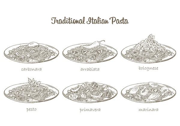 Set de pasta — Vector de stock