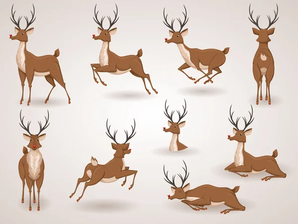 圣诞驯鹿设置 — 图库矢量图片