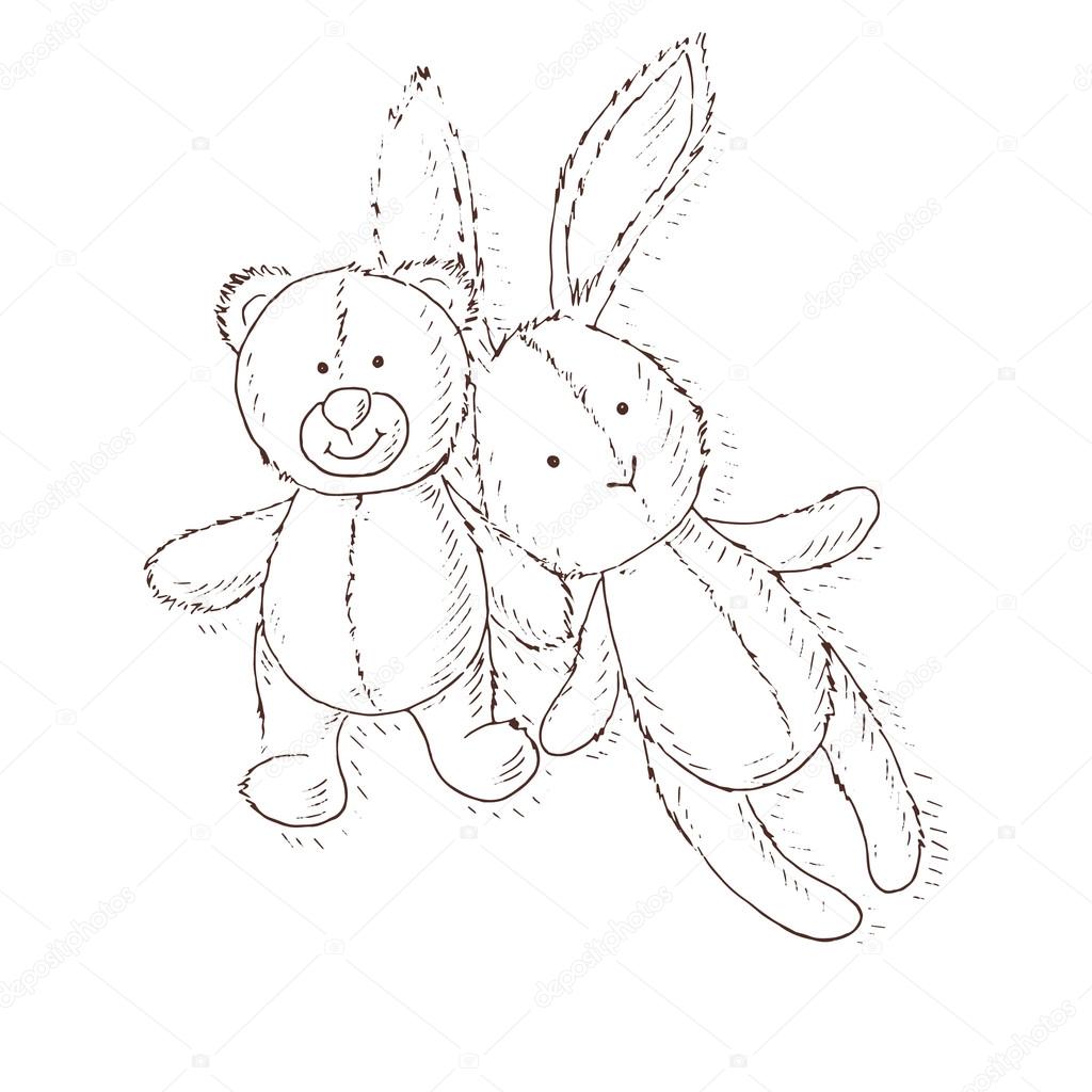 teddy bear and bunny