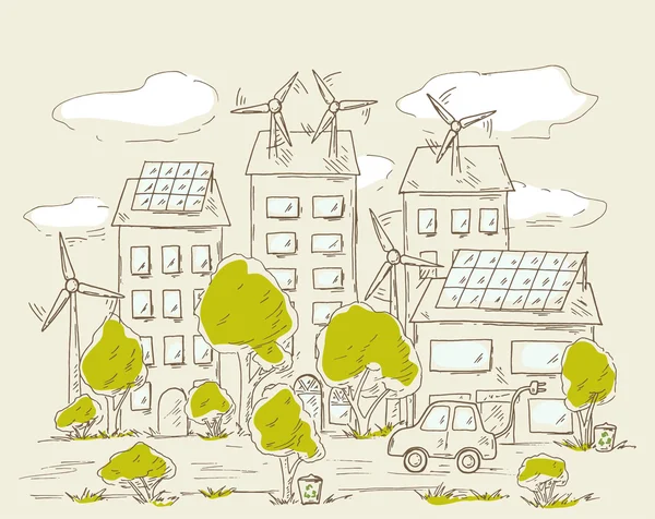 Зелений міський енергії — стоковий вектор