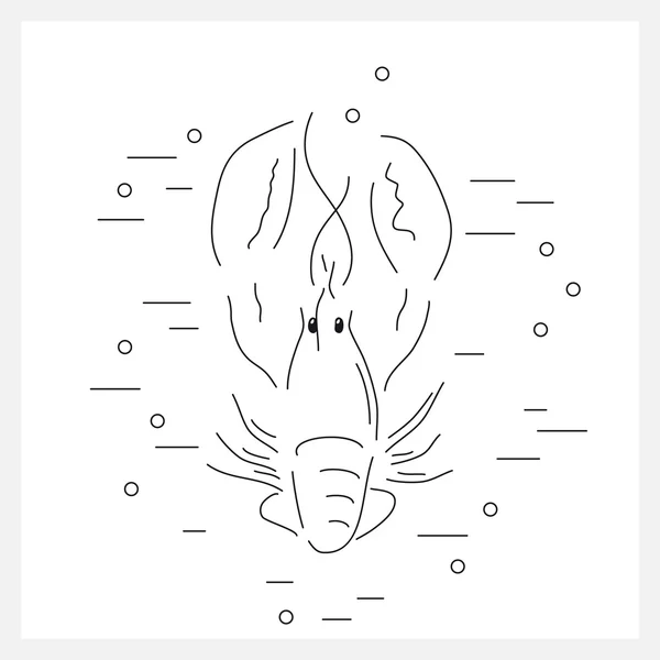 Logotipo da linha de lagosta . —  Vetores de Stock