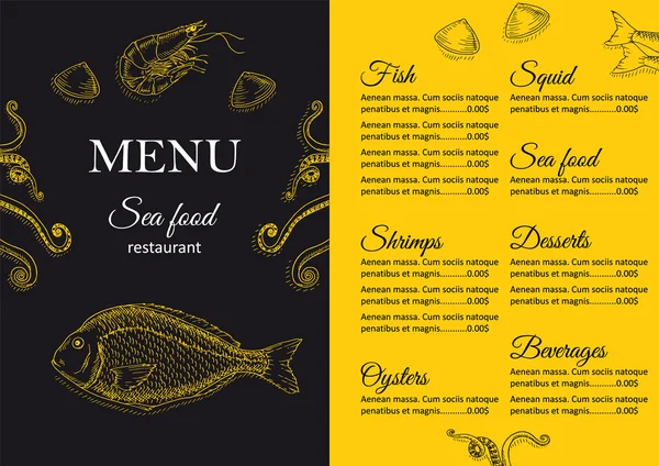 Diseño de menú de restaurante — Vector de stock